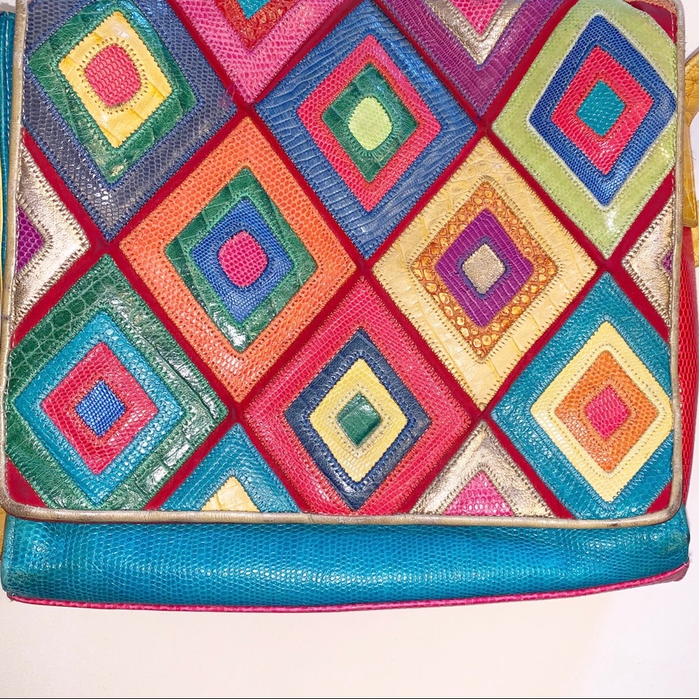 ****SOLD*****Sharif vintage multicolor leather bag - Picture 8 of 8